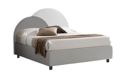 Letto contenitore Abbraccio microfibra effetto pelle Suvereto 3 bianco e 710 topo160x190 Outlet