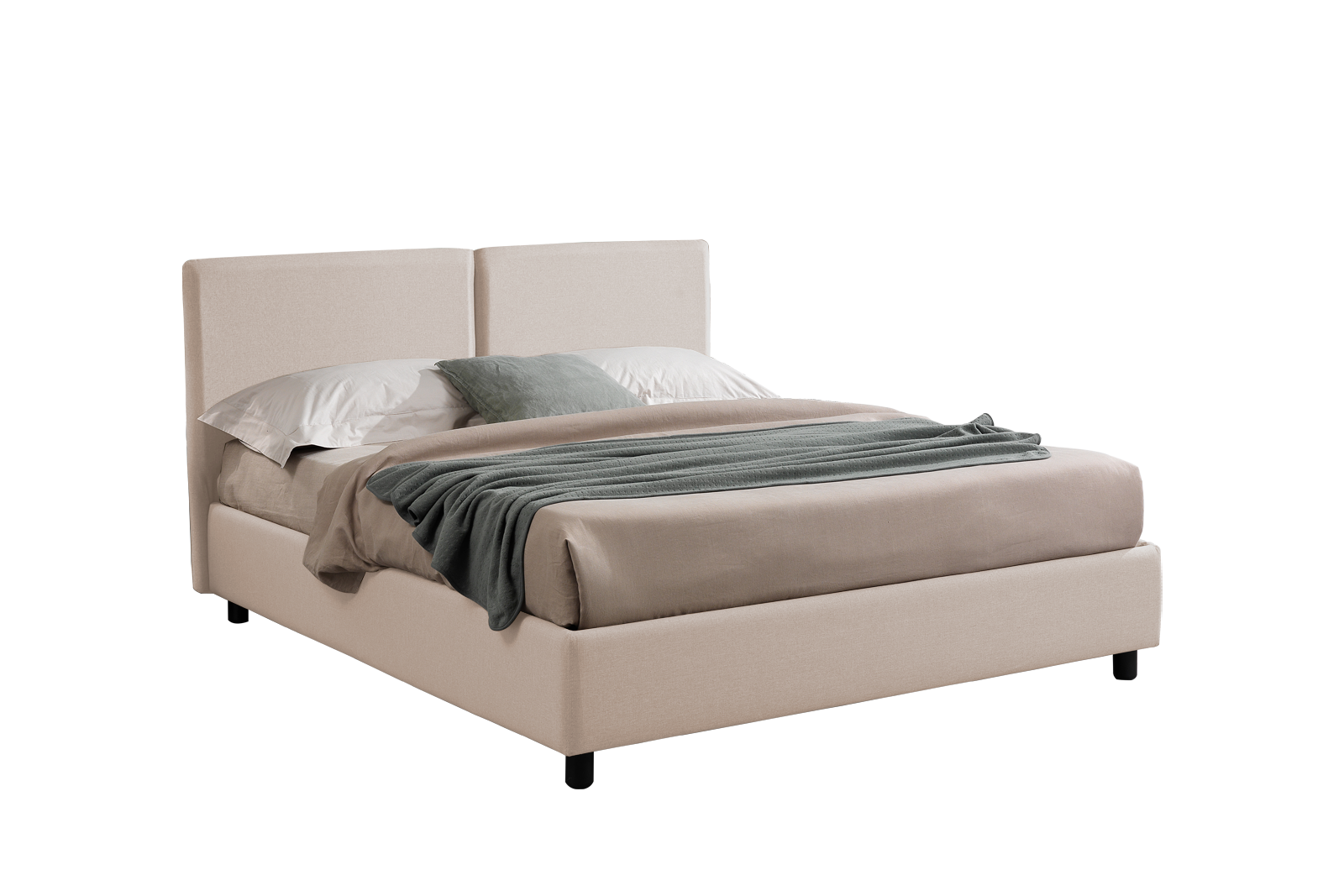 Letto contenitore Antigua tessuto Primonero 615 Cipria e materasso 140x195 Outlet