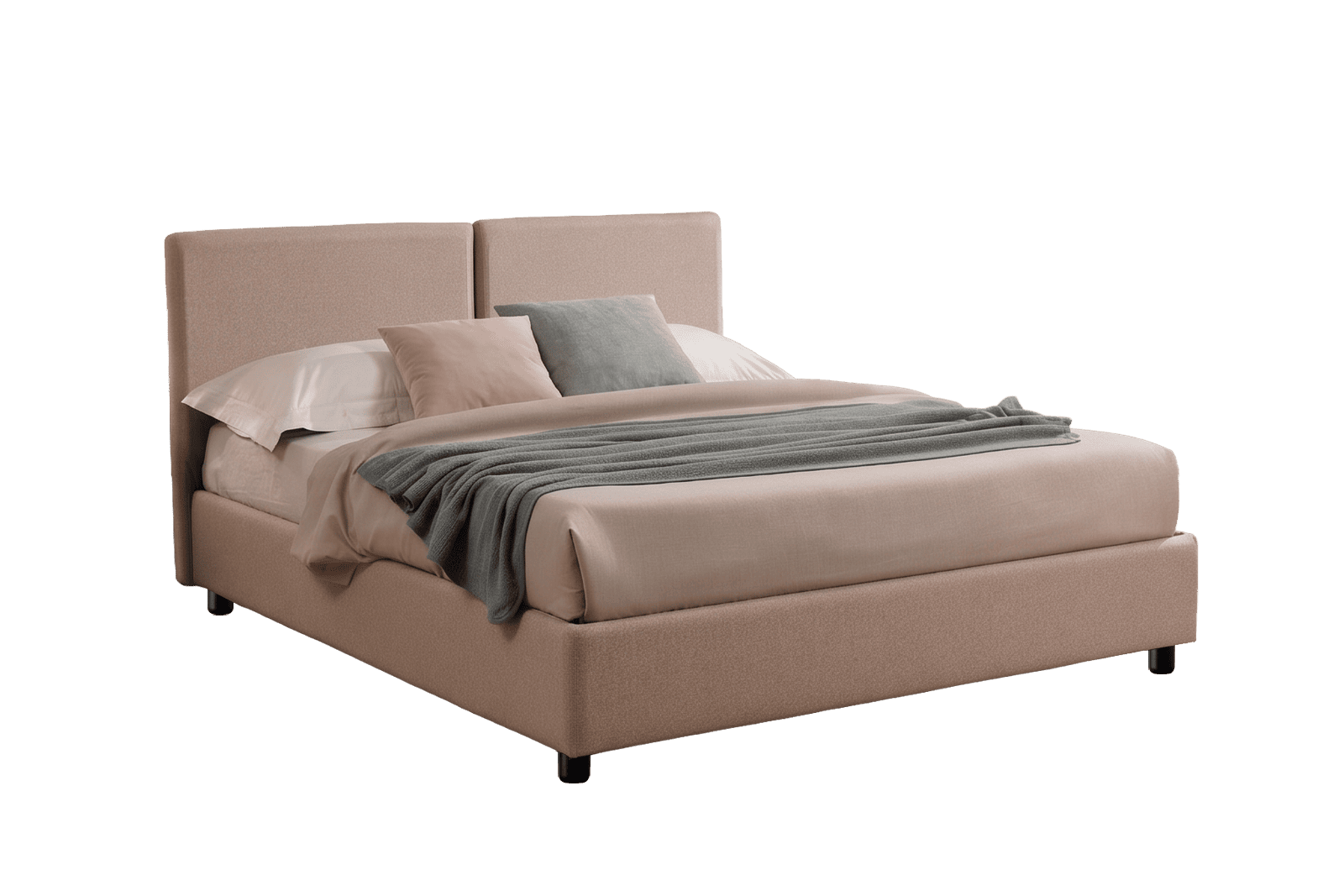 Letto contenitore Antigua tessuto Spritz 130 e materasso 140x195 Outlet