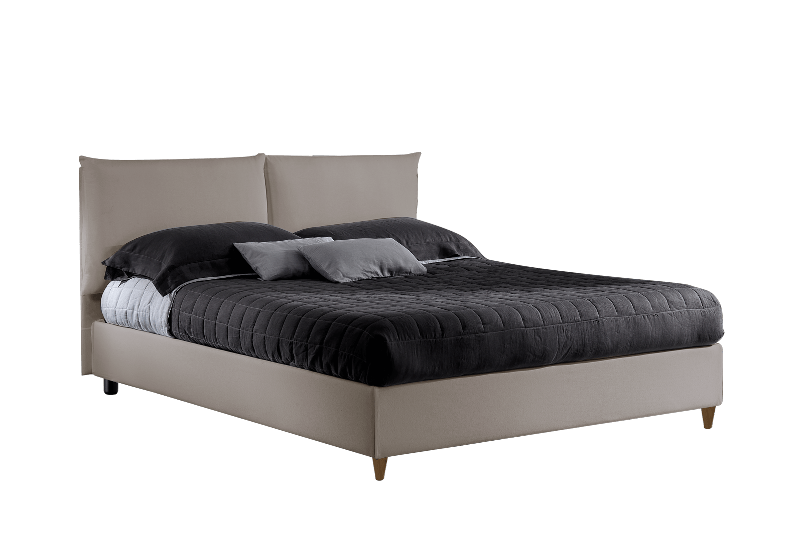 Letto contenitore Bahamas 2.0 cenere 140x195 e Materasso a molle Outlet