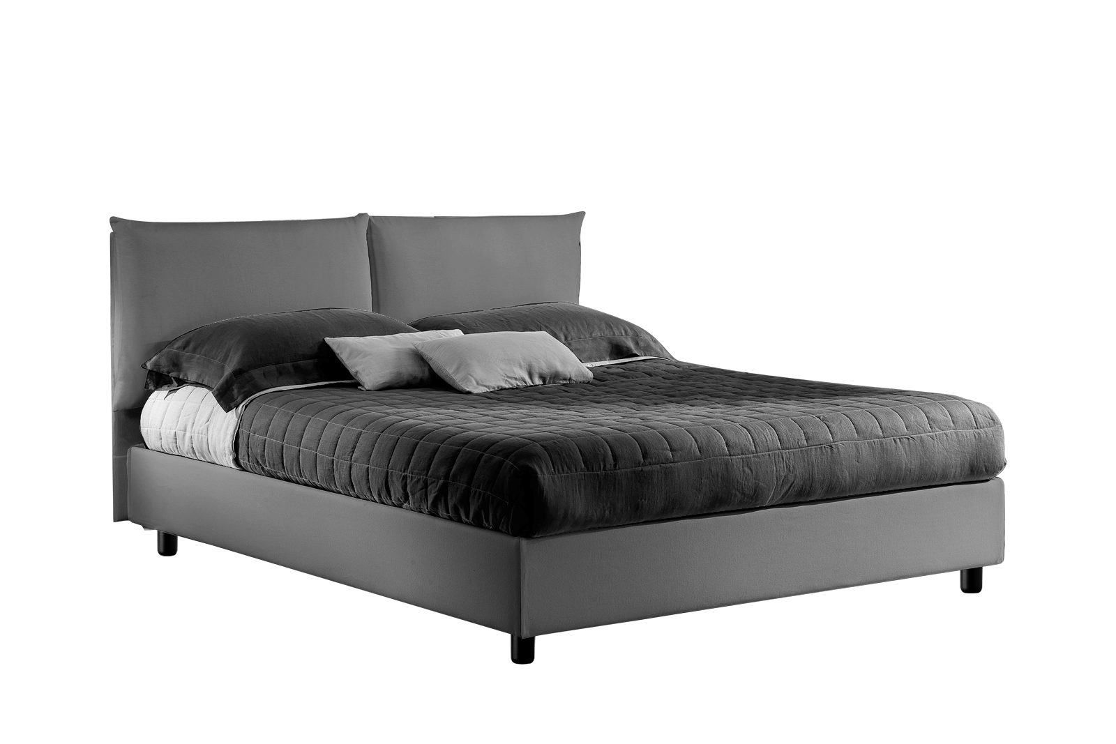 Letto contenitore Bahamas 2.0 grigio 140x195 e Materasso outlet