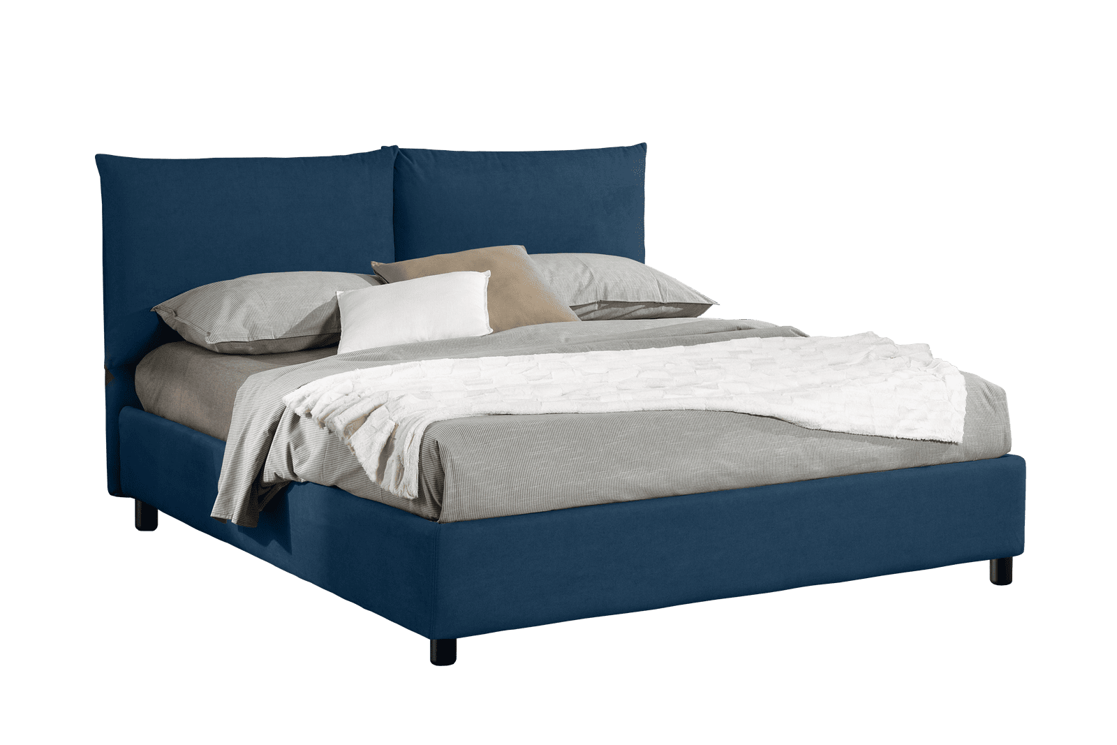 Letto contenitore Bahamas 2.0 blu 140x195 e Materasso outlet