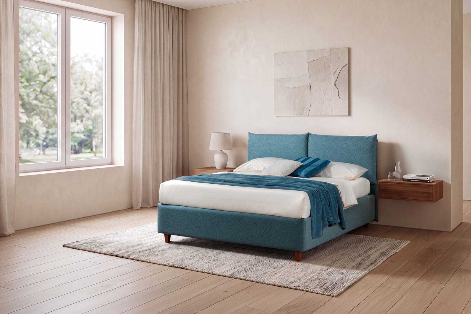 Letto Be Double tessuto Sirma 18 Grigio 160x190 Outlet 