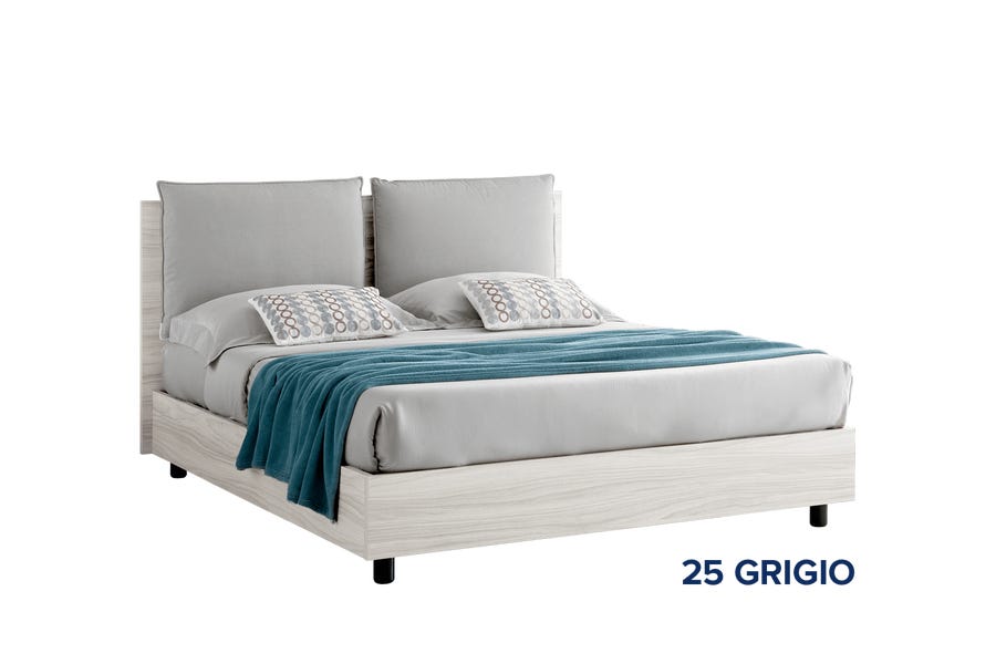 Letto contenitore matrimoniale in legno con cuscino Be nature bed