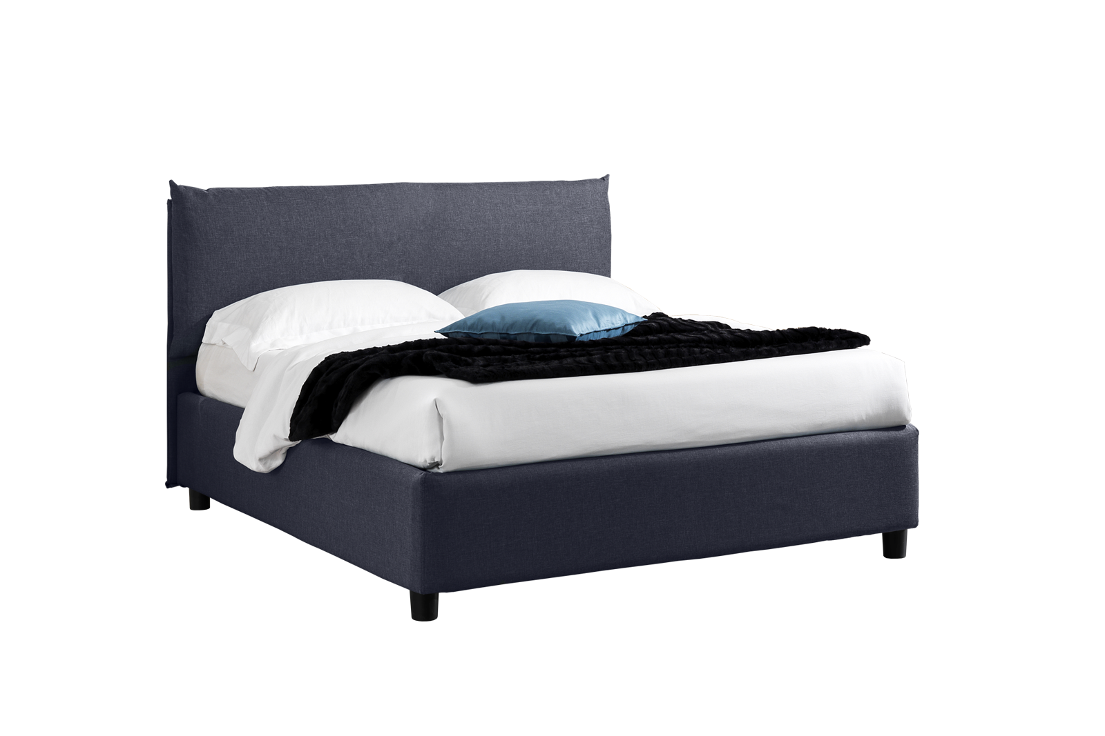 Letto contenitore Be Double tessuto Sirma 16 blu 160x190 Outlet