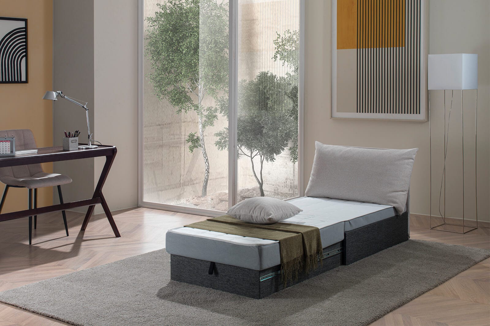 Poltrona letto: pouf letto Big Pouf Y con schienale PerDormire