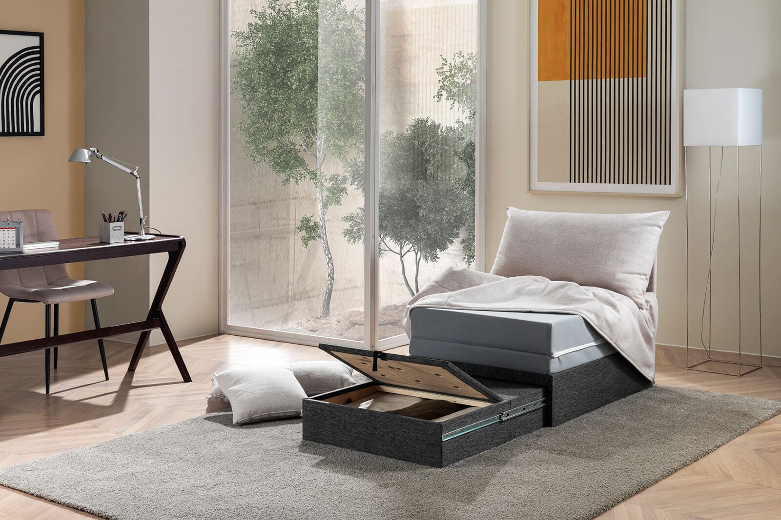 Hotel Poltrone Singole Letto Pouf Letto Trasformabile In Tessuto