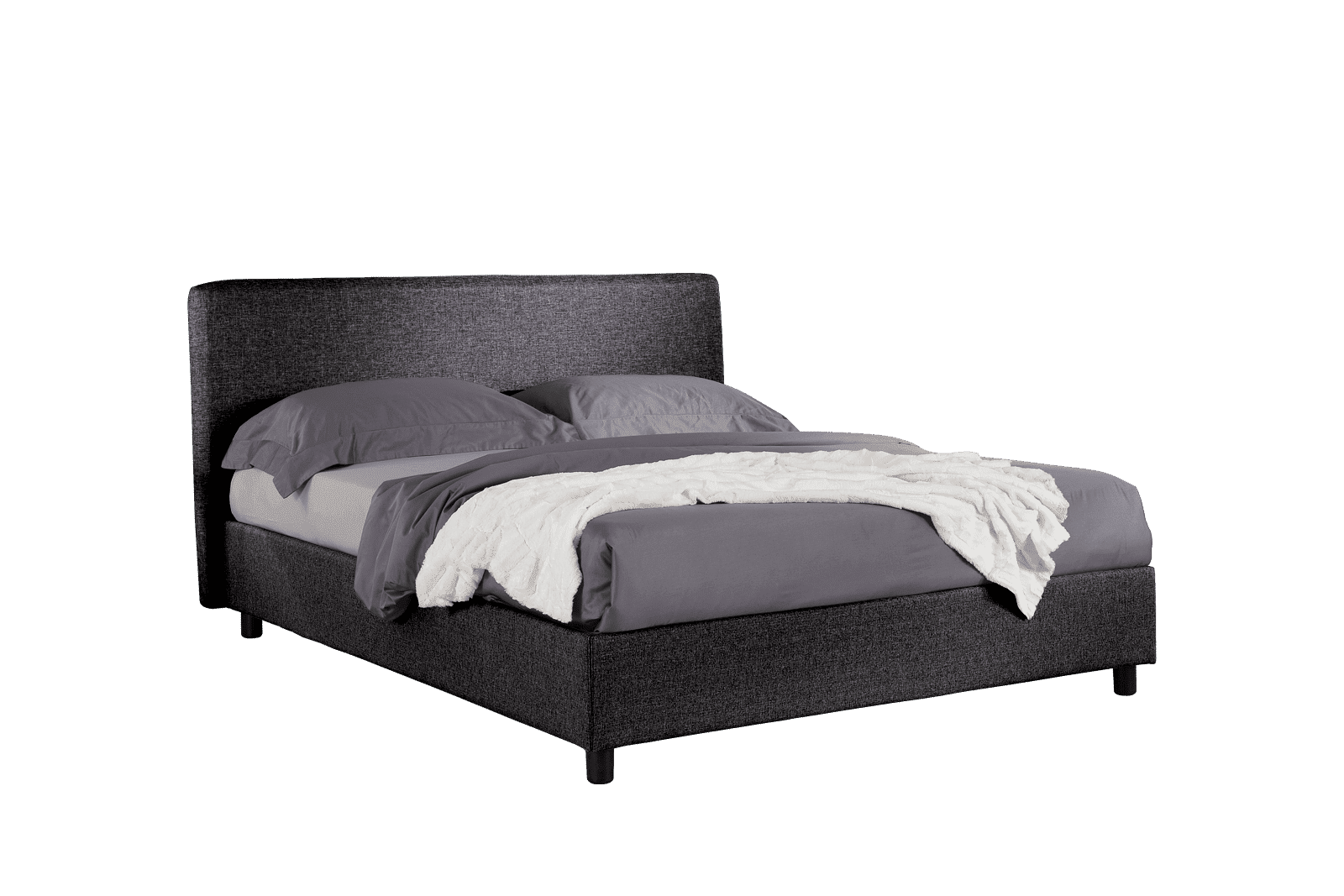 Letto contenitore Cile 2.0 tessuto grigio 140x195 outlet