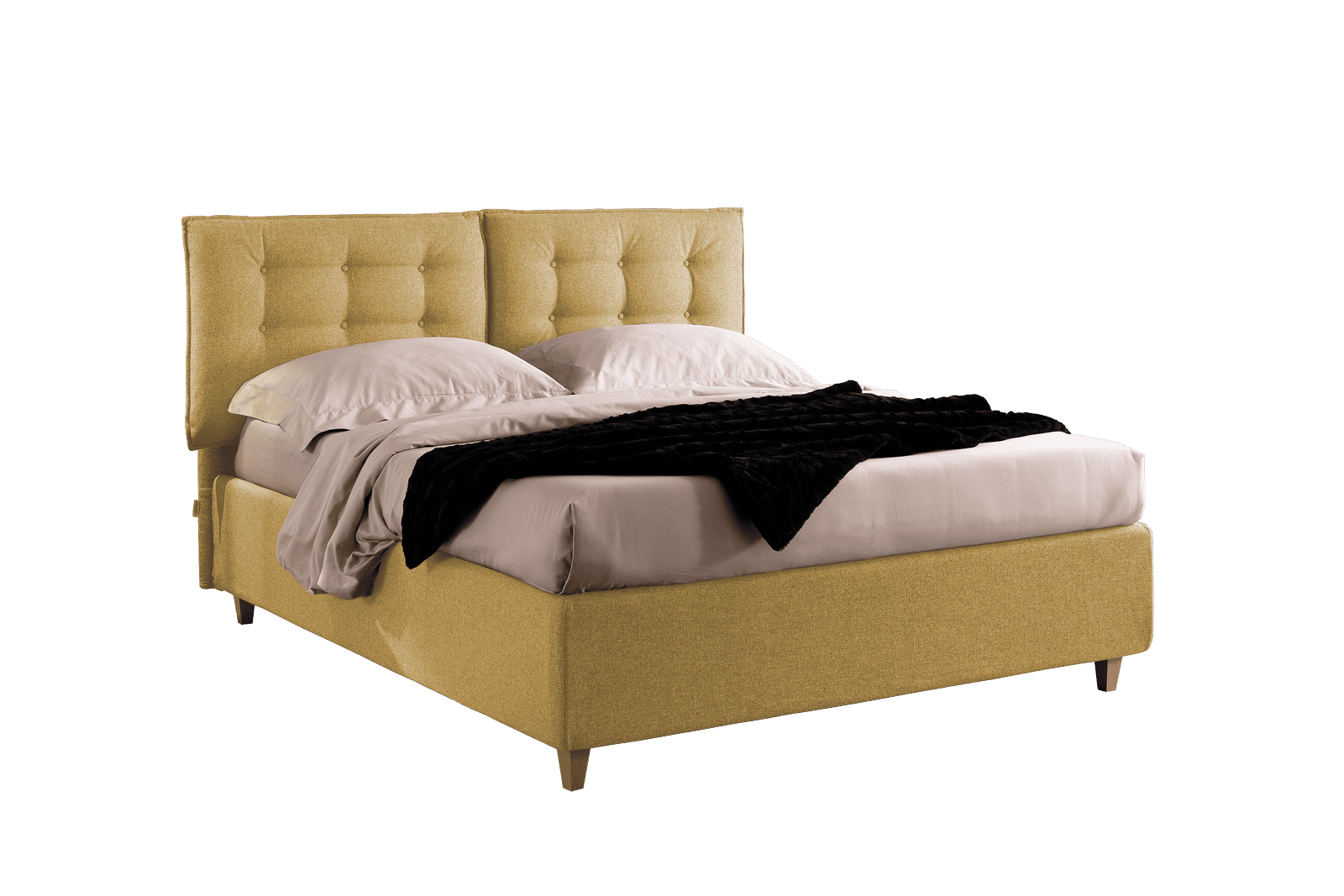 Letto Dot Tessuto Lucky Star 103 Senape 160x190 Outlet