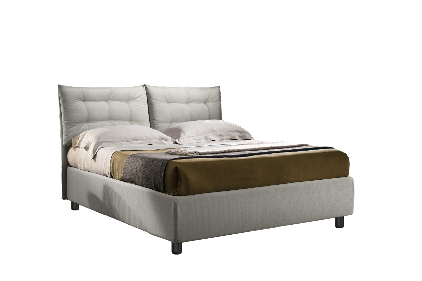 Letto contenitore Eva microfibra effetto pelle Argo 0 bianco 180x200 Outlet