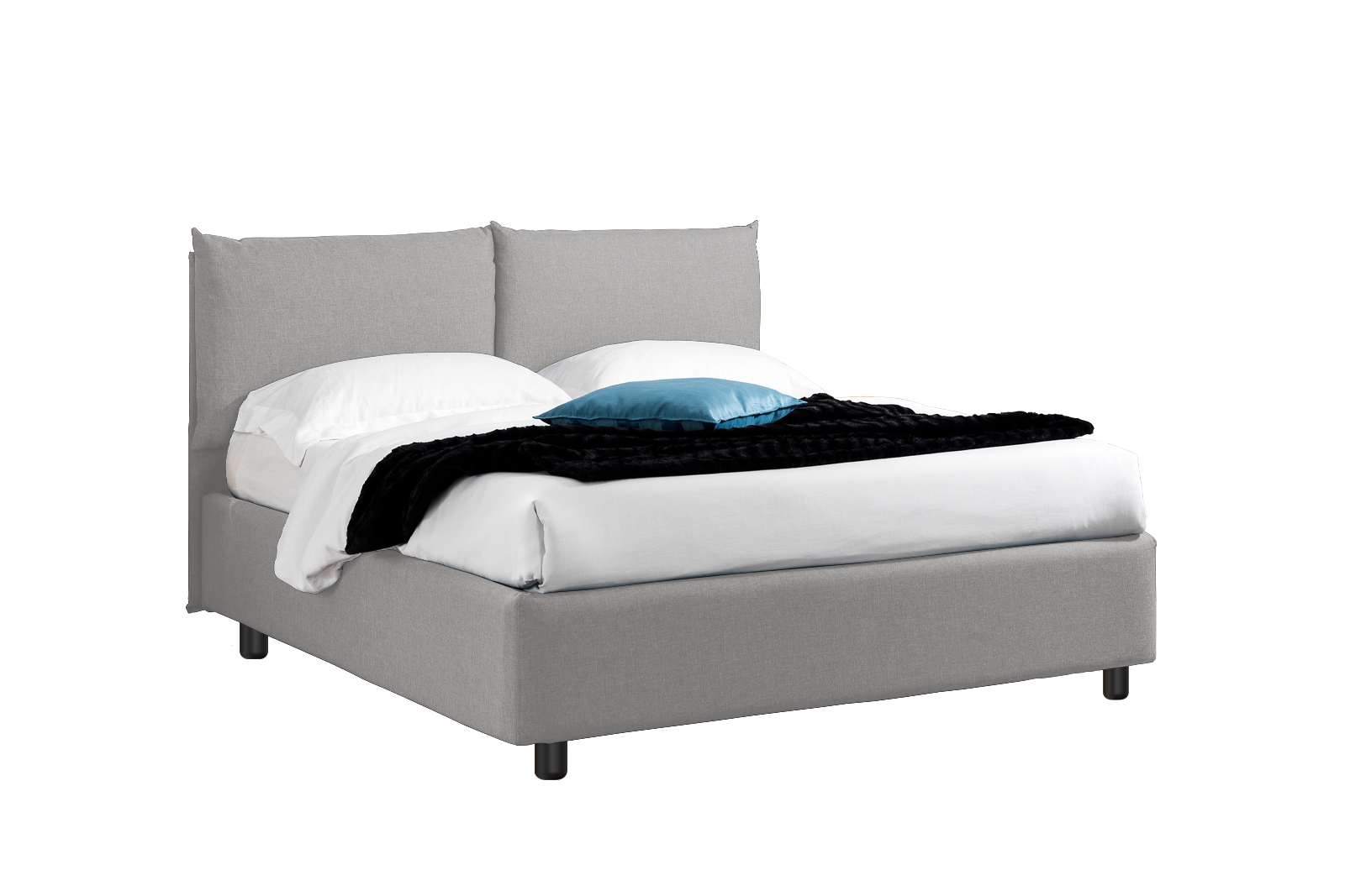 Letto Be Double tessuto Penelope 21 cenere 140x190 Outlet