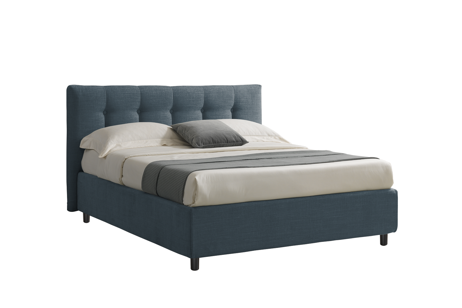 Letto contenitore Medusa tessuto antimacchia Martina 13 piombo 160x190 Outlet