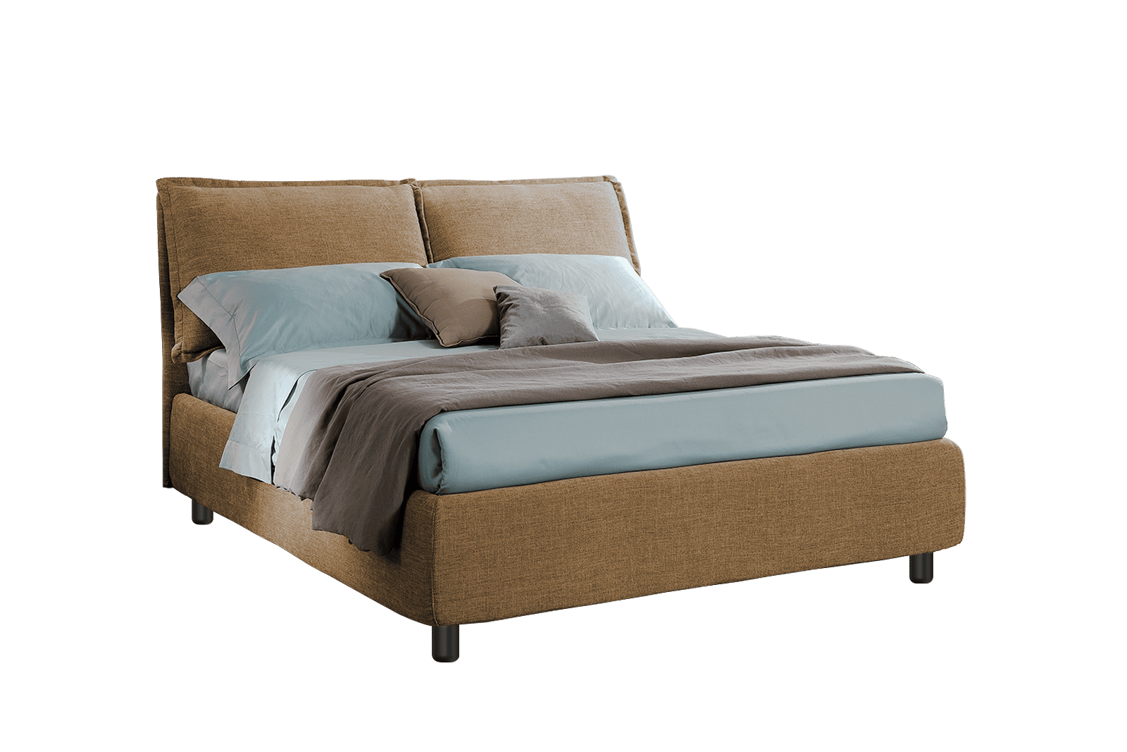 Letto contenitore Melania Plus tessuto Skin 636 caramello 160x190 outlet