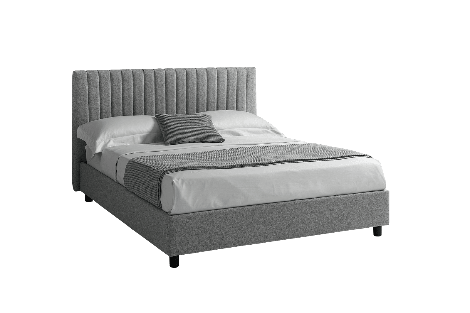 Letto contenitore Nevada 140x195 tessuto Primonero 616 e materasso Outlet
