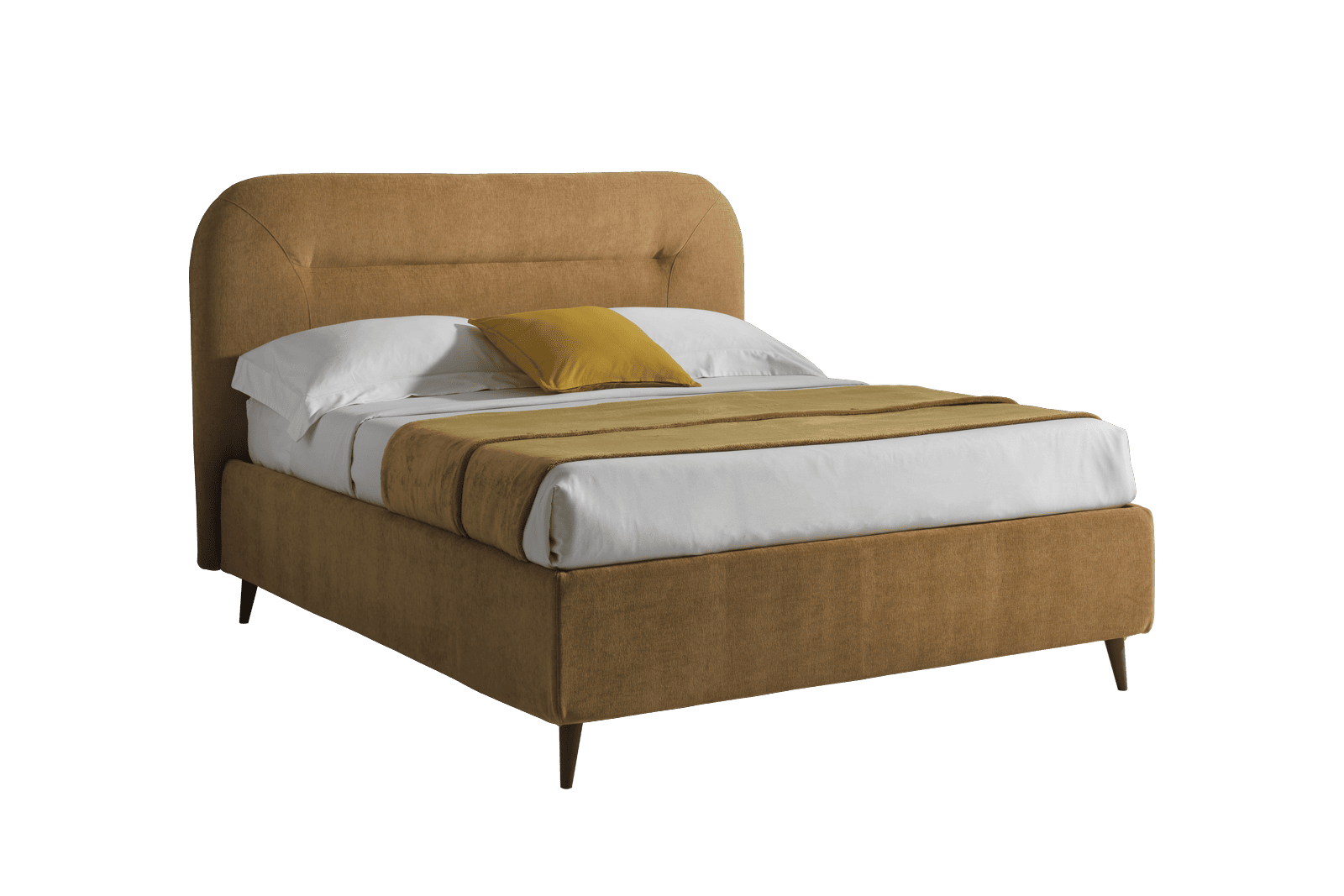 Letto contenitore Smile tessuto Lucky star 103 Senape 160x190 Outlet