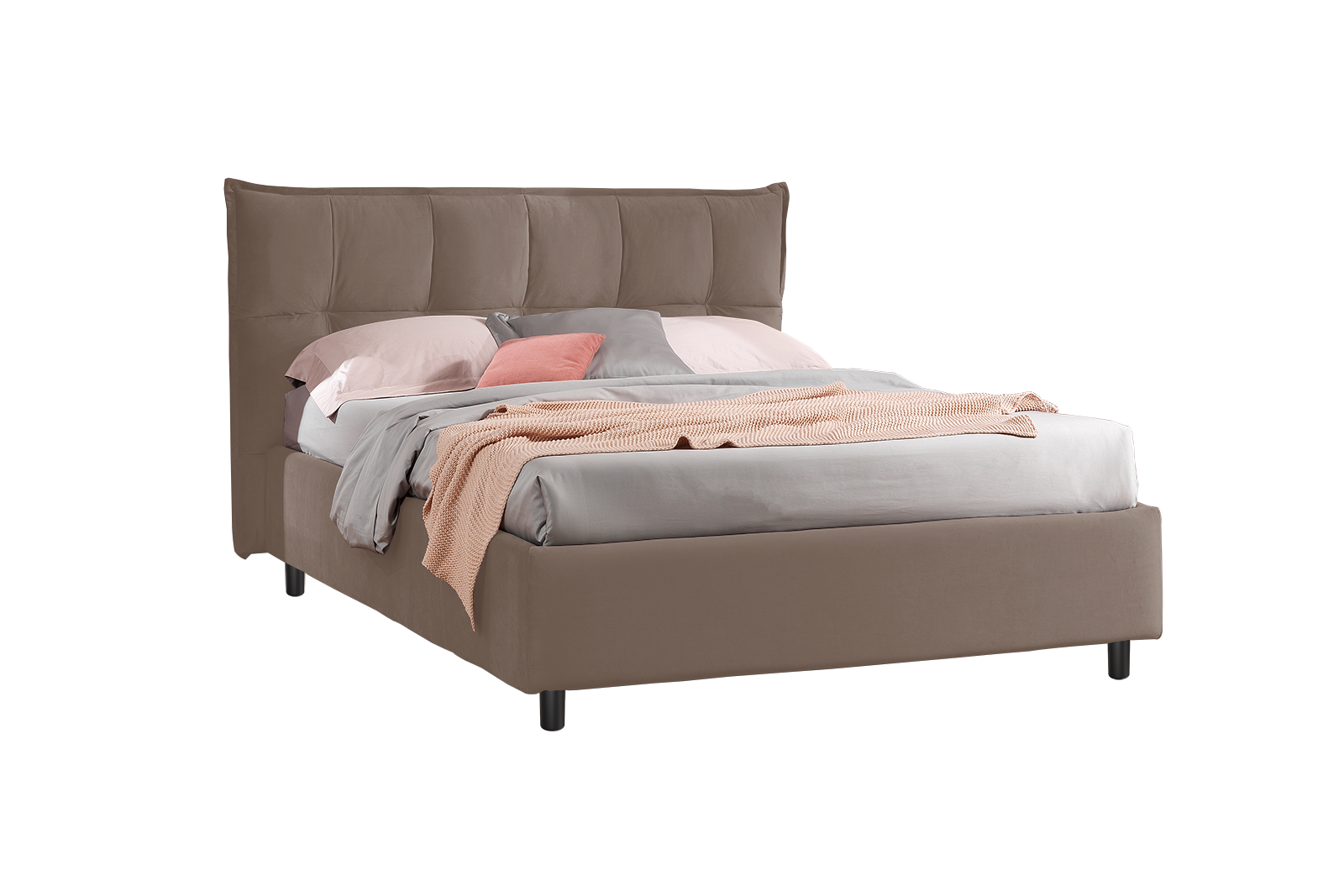Letto Tris pelle rigenerata Bull 32 Grigio 180x200 Outlet 