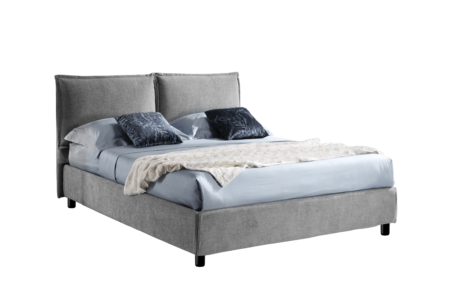 Letto contenitore Tuscany penelope 21 cenere 140x195 e materasso Capriccio outlet 