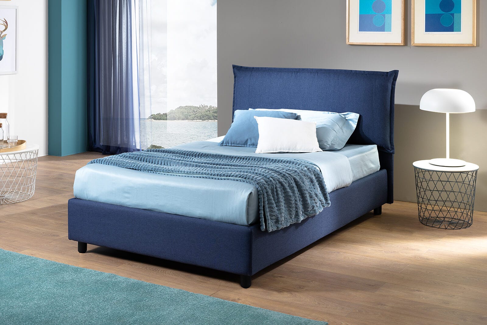 Letto contenitore Piazza e 1/2 Materasso Memory Perdormire