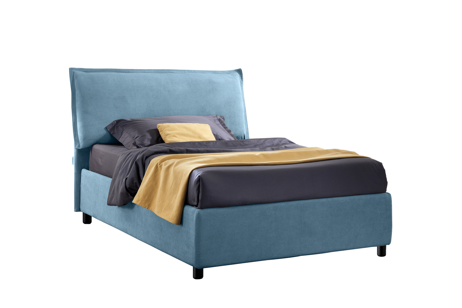 Letto Edera Tessuto Roma 24 Azzurro 120x190 Outlet"