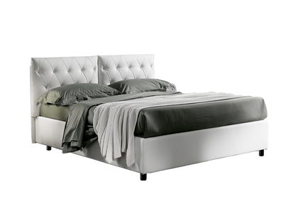 Letto Emma Similpelle Silvia 21 Bianco 160x190 Outlet